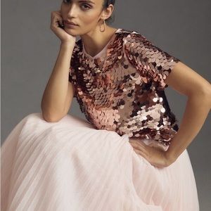 Anthropologie Sequin Top Small